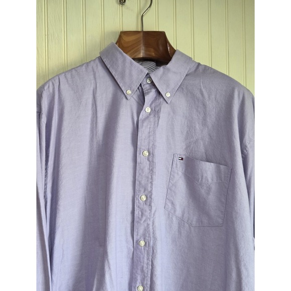 Tommy Hilfiger Other - Tommy Hilfiger Shirt Mens XL Purple Button Down Long Sleeve Pocket Cotton Casual